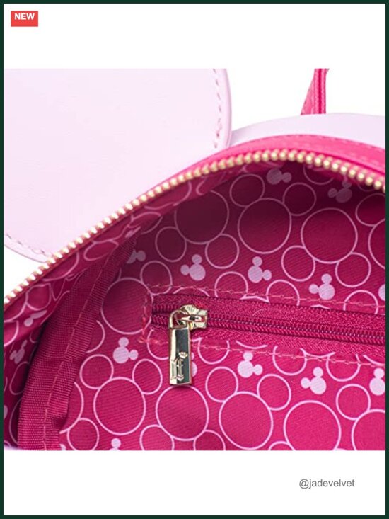 Disney Minnie Mouse Classic Series Mini Backpack Faux Leather Quilted Studded main image 4